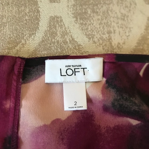 Ann Taylor LOFT Purple Watercolor Shift Dress - Picture 7 of 7